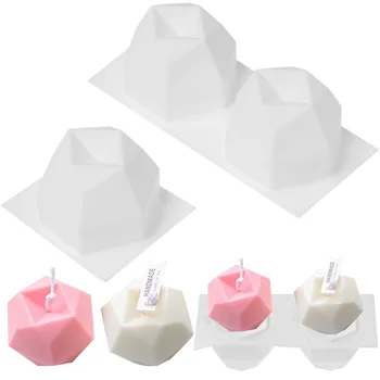 1/2/8 Süvend Kaheksa külgedega Mitmepoolsete Diamond Face Cube DIY Küünal Hallituse Käsitöö Aroomiteraapia Seep Hallituse 3D Küpsetamine Kook Vormi