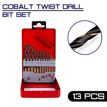 1.5-6.5 mm 13pcs Koobalt Twist Drill Bit Komplekt HSS Metalli Elektrilised Tööriistad Tarvikud Drill Bit Tööriist