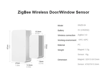 1-5tk SONOFF SNZB-04 ZigBee Traadita Ukse Akna Sisse/ Välja Andur-Detektori Kodu Smart Security Süsteemi Kaudu EWeLink Serveri Hoiatus