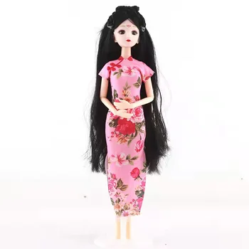 1/6 Peen Hiina Stiilis Riided Cheongsam Nukk Printsess Kleit Barbie Riided Qipao Traditsiooniline Pidu Kleit Aksessuaar Mänguasi