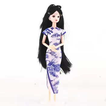1/6 Peen Hiina Stiilis Riided Cheongsam Nukk Printsess Kleit Barbie Riided Qipao Traditsiooniline Pidu Kleit Aksessuaar Mänguasi
