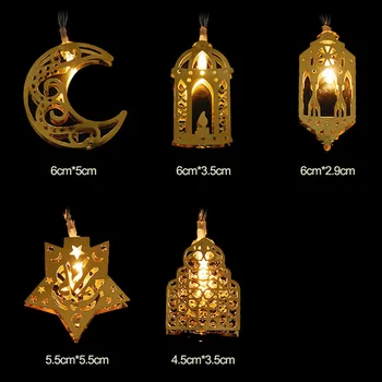 1.65 M 10Led Kuu Star Eid Mubarak Teenetemärgi Ramadan String LED Tuled Islami Moslemi Festival Pool Eid Abi Kerge Vanik Decor
