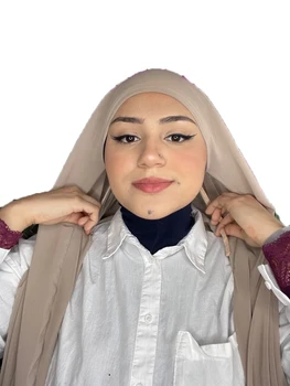 1 KOMPLEKT Sifonki Hijab Koos Kapott Koos Elastne Köis Stiil Tasuta Kasutada Suurrätikud