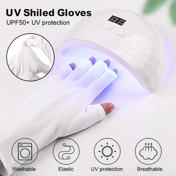 1 Paar Anti UV Küünte Kindad UV Gel Kilp Kinnas Fingerless Maniküür Küünte Art Vahendid LED Lamp Küüned Kuivati Kiirguse Käte Kaitse