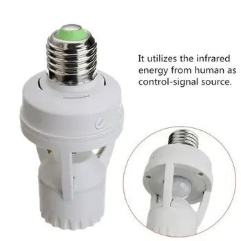 1 TK E27 Lamp Omanik Koos 360° PIR Induktsiooni Motion Sensor IR-Kaugjuhtimisega Inimeste E27 Baasi Pistik-Pistikupesa Lüliti Baasi Adapter