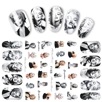 1 Tk Seksikas Daam Nail Art Kleebised Marilyn Monroe Küünte Kleebised Liim Nail Art Kaunistused Audrey Hepburn Küünte Kleebis Kleebised 98294