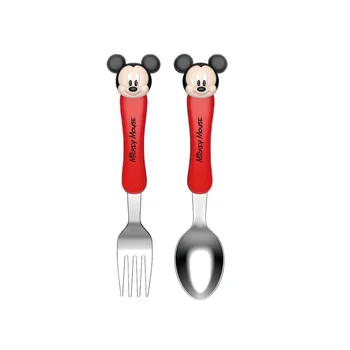 1 komplekt Disney Mickey Mouse seeria laste koolitus söögipulgad lusikas-kahvel söögiriistad Minnie Mickey laste söögiriistade komplekt