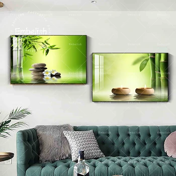 1 tk Zen Kivid Lill Bambusest Ikka Elu Spa Seina Art Pilte elutuba Kaasaegse Kodu Decor Plakatid HD Lõuend Maalid