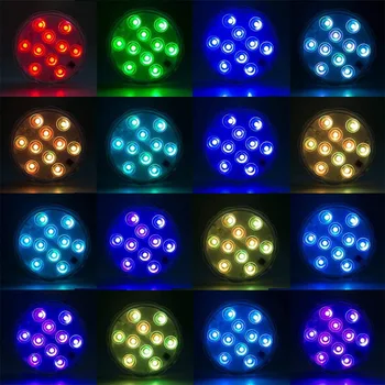 10 LED Bassein Kerge Akuga Veealuse Lam RGB Veealused Kerge Remote Controll Väljas Aias Bassein Akvaariumi Dekoratsioon