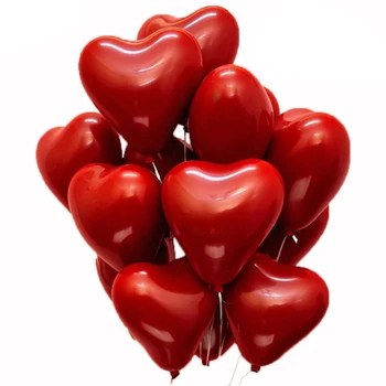 10 Ruby Red Lateks Õhupallid Armastus Südames Täispuhutav Heelium Õhupallid Valentine ' s Day Abielu Pulm, Sünnipäev Teenetemärgi 176800
