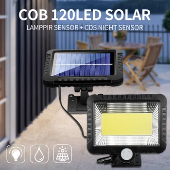 100COB LED Solar Light Power PIR Liikumisandur Üleujutuste seinavalgusti led 56 Outdoor Indoor Garden Turvalisuse Solar Lamp, Millel on 5m Joon