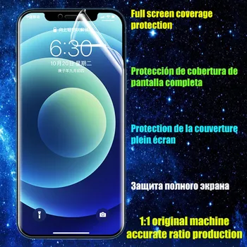 100D 3 In 1 Hüdrogeeli Film iPhone 11 12 Pro Max Mini Ekraani Kaitsekile X-XR, XS 8 7 6 6S Pluss kaitsekile Mitte Klaas