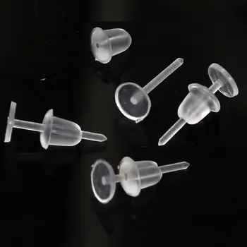 100tk Nähtamatu Plastikust Kõrvarõngad Tühi Pin Kõrvarõngas Postitus ja Tagasi DIY Ehteid Teha Järeldused