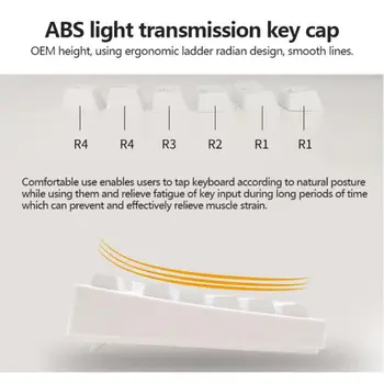 104-sisestage ABS Värv Backlight Mehaaniline Klaviatuur Keycap Ergonoomika Disain Sobib Mehaaniline Klaviatuur kulumiskindel