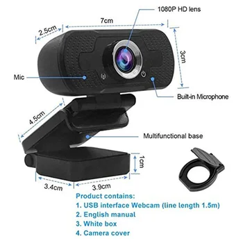 1080P Full HD Veebikaamera, Sisseehitatud Mikrofon USB-Driver Tasuta Auto Focus PC Arvuti, Web Kaamera Video Konverents
