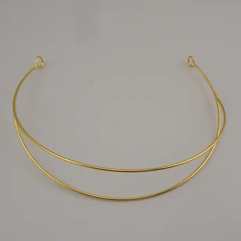 10TK 1,8 mm Kahekordne traat metallist peapaelad, mille ring lõpeb Juuksed hoops DIY tiara Crown materjal Hõbe, Kuldne