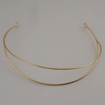 10TK 1,8 mm Kahekordne traat metallist peapaelad, mille ring lõpeb Juuksed hoops DIY tiara Crown materjal Hõbe, Kuldne
