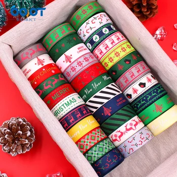 10Yards 16mm Christmas Ribbon Trükitud Grosgrain Lindid jaoks Kingitus Pakkimise Pulm DecorationDIY Juuksed Vibud