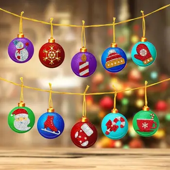 10tk DIY Diamond Maali Häid Jõule Xmas Tree Rippuvad Ripats Ornament jõuluehe Natal Navided