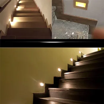 10tk LED Trepp Kerge 0.6 1.5 W W Sisseehitatud led seina tuled footlight liikumisandurit+ valgusandur led samm trepp lamp valgustus