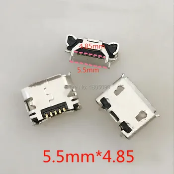 10tk Micro 5pin USB Pesa Härga sarvest 5.5*4.85 mm Mini-usb-Liides DIP4 jaoks 8600 Mobiiltelefoni aku saba pesa