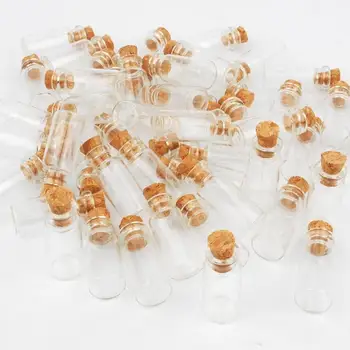 10tk Mini Väike Klaasist Pudelid, millel on Selged Kork Suletakse Purgid Väike Pulm Viaali 24x12mm Sõnum Kasuks Konteinerid Ehted 105888