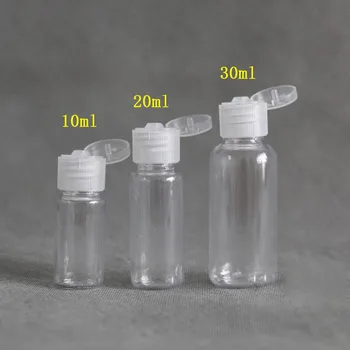 10tk Plastikust PET Klapp Kaas Emulsioon Pudelid 5-100ml Selge, Kosmeetika proovinõusse Mini Reisi Täitke Viaali Vedelik, Šampooni Pudelid