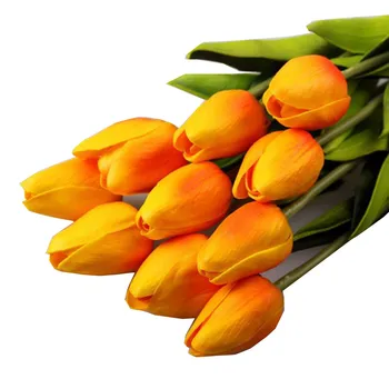 10tk Reaalne touch pehme silikoon Kunstlik tulbid Lille kodu pulm teenetemärgi Võltsitud pruudi käsi lilled flores tulip* 94856