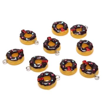 10tk/Set Decoration Kawaii Donuts Võlusid Ripatsid DIY Käevõru, Kaelakee, Kõrvarõngas võtmehoidja Ehted Tegemine