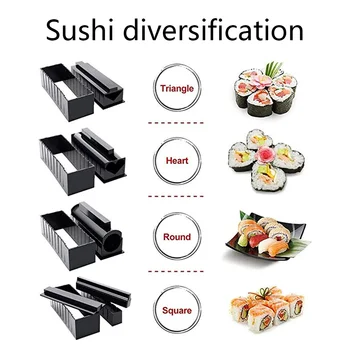 10tk Sushi Hallituse Riis Rulli Sushi Toiduvalmistamis Köök DIY Tööriistad Bento Mugav Jaapani Riisi Palli Kook Tarvikud