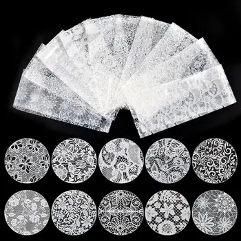 10tk Valge Must Pits Nail Art Kleebised isekleepuvad DIY Maniküür Küünte Kaunistamiseks Tarvikud Küünte Disain Kleebised
