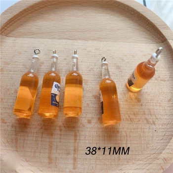 10tk/palju 3D Õlu Vaik Võlusid Mini Õlle Pudel Võlu Ripatsid Sobivad Ehted DIY Kõrvarõngas Kaelakee Võtmehoidja Järeldused Käsitöö Käsitöö