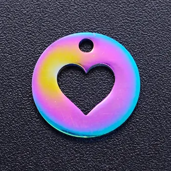 10tk/palju Rainbow Värvi DIY Võlusid Hulgi- Roostevabast Terasest Sun Star Puu Armastus Südames Ripatsid, Ehete Tegemine
