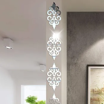 10tk/set Diagonaal 3D Akrüül Peegel Seina Kleebised Kodu Kaunistamiseks elutoas Kapp Piiri Seinamaaling Peel & Stick Wall Decor 75726