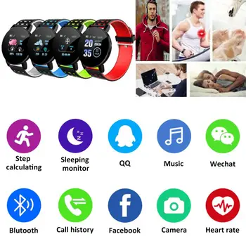119plus Smart Watch Bluetooth Käepaela Veekindel Nutikas Käevõru Südame Löögisageduse, vererõhu Monitor Fitness Tracker Smartwatch