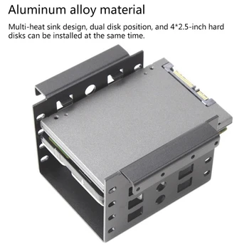 11UB alumiiniumisulamist Kõvaketta Bay Paigutamise 4-Kihi 2.5-Inch HDD/SSD Kõvaketas Šassii Kõvaketta Lahe Must