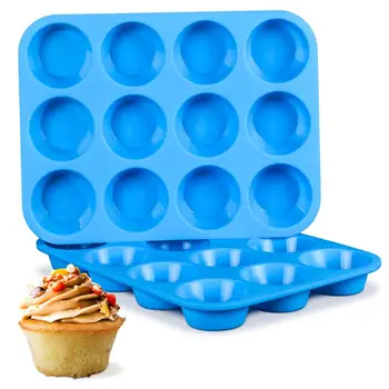 12 Süvend Muffin Silikoon Hallituse Muffin Cupcake Pan Cupcake Hallituse Silikoonist Vormi Šokolaadi Seep Hallituse Bakeware Cup Kook Küpsetamine Tööriist