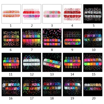 12 Võrgud/Kast Nail Art Päevavalgus Litrid Holograafiline Glitter Helbed Ehted Epoksü DIY Vaik Hallituse Täitmise Teenetemärgi