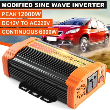 12000W Tipp-Solar Power Inverter 12V DC 220V AC 6000W Auto Modifitseeritud Siinus Converter Pinge Trafo Adapter