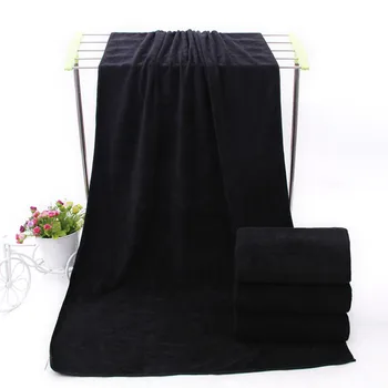 120x200 cm microfiber saunalina-pehme ja kerge, nägu rätikuga, lõhnatu vann, spa, jõusaal rätik (must)