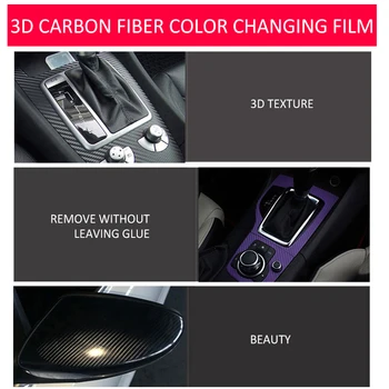 127cmx10cm 3D Carbon Fiber Vinyl Auto Wrap Leht filmirulli Auto Kleebised Ja Decal Mootorratta Auto Stiil Tarvikud Autod