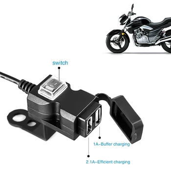 12V-24V Dual USB Mootorratas Mootorratta Lenkstangi Laadija Adapter Veekindel toitepesa iphone samsung, huawei