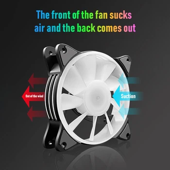 12cm Väike 6-Pin Case cooling Fan RGB Desktop Šassii Heatsink Külmik Värvi muuta Lamp Fänn ARVUTI Desktop Radiatorfan