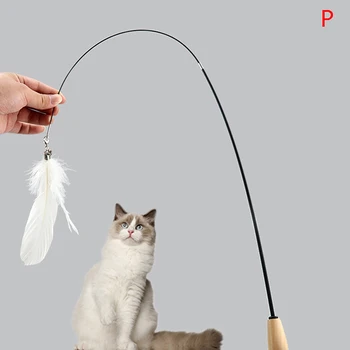 13 Stiile Uus Interaktiivne Sisal Pallid Feather Cat Kinni Teaser Võlukepp Mängib Rod Kassi Mänguasi