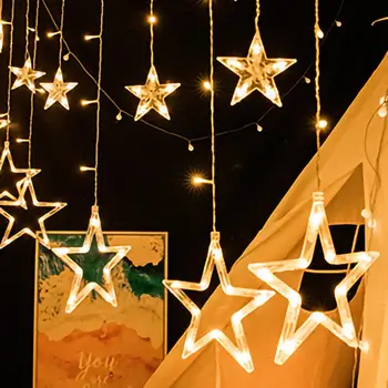 138LED 3,5 M Jõulud LED Solar String tuled Romantiline Muinasjutt star kardin kerge Puhkus Pulm Pool Decor koos puldiga