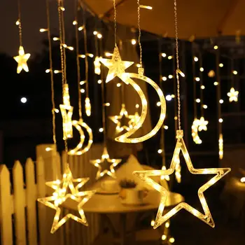 138LED 3,5 M Jõulud LED Solar String tuled Romantiline Muinasjutt star kardin kerge Puhkus Pulm Pool Decor koos puldiga