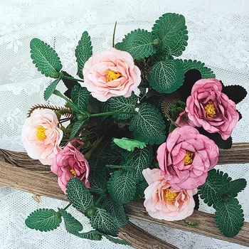 14 Kahvlid Camellia Mint Koostisega Flower Siidist kunstlilled Taimede Kaasaegse Kodu Decor DIY Toa Kaunistamise Tarvikud 138393