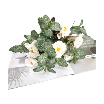 14 Kahvlid Camellia Mint Koostisega Flower Siidist kunstlilled Taimede Kaasaegse Kodu Decor DIY Toa Kaunistamise Tarvikud