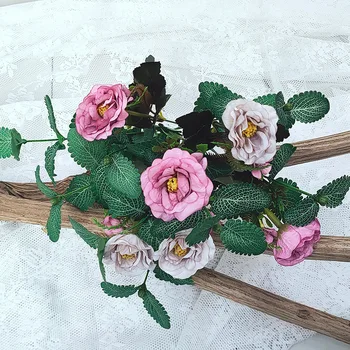 14 Kahvlid Camellia Mint Koostisega Flower Siidist kunstlilled Taimede Kaasaegse Kodu Decor DIY Toa Kaunistamise Tarvikud