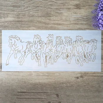 15*36 cm DIY Käsitöö Hobune Šabloon Seinale Maali Scrapbooking Stantsimine Tempel Album Dekoratiivne Reljeef Paber Kaart